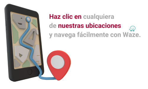 Da clic en cualquiera de nuestras direcciones y dirígete usando Waze. (2)